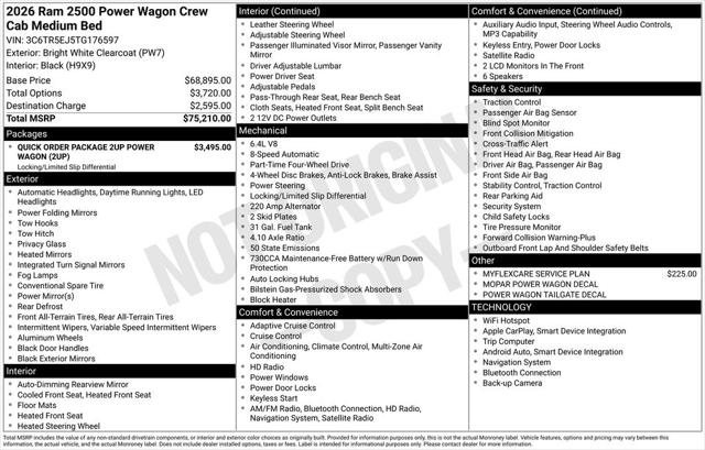 2026 RAM Ram 2500 RAM 2500 POWER WAGON CREW CAB 4X4 64 BOX