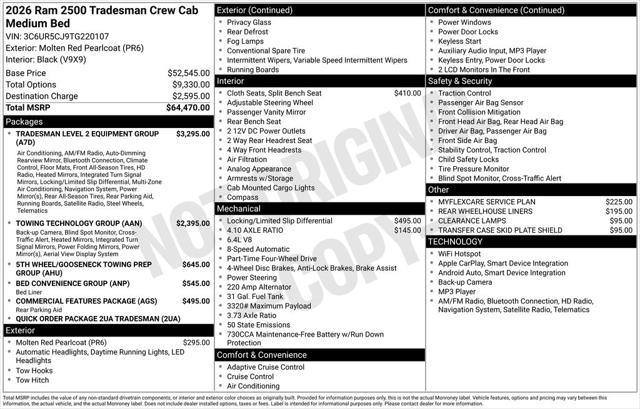 2026 RAM Ram 2500 RAM 2500 TRADESMAN CREW CAB 4X4 64 BOX