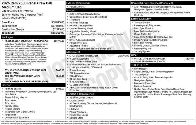2026 RAM Ram 2500 RAM 2500 REBEL CREW CAB 4X4 64 BOX