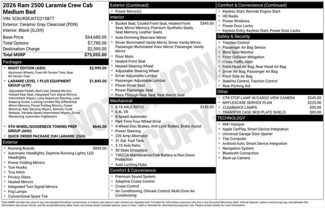 2026 RAM Ram 2500 RAM 2500 LARAMIE CREW CAB 4X4 64 BOX