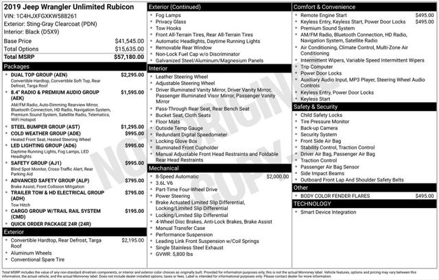 2019 Jeep Wrangler Unlimited Rubicon 4x4 2019 Jeep Wrangler Unlimited Rubicon 4x4