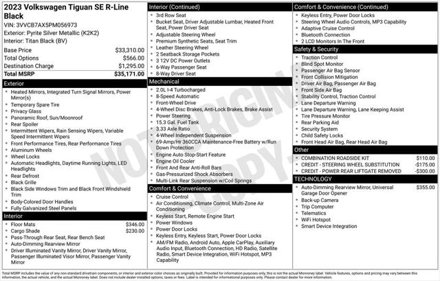 2023 Volkswagen Tiguan 2.0T SE R-Line Black