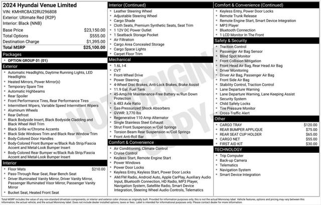 2024 Hyundai Venue Limited 2024 Hyundai Venue Limited