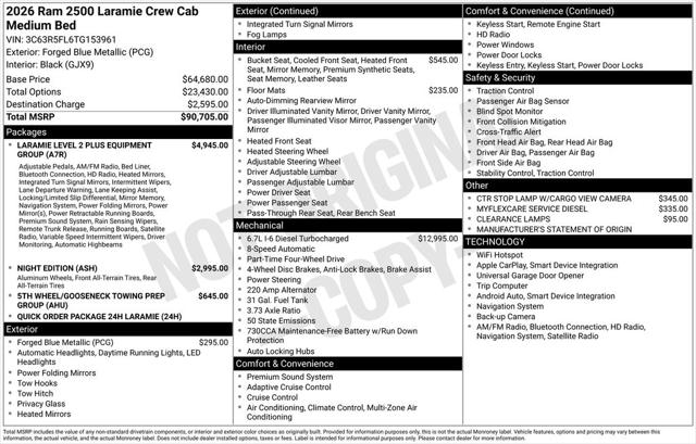 2026 RAM Ram 2500 RAM 2500 LARAMIE CREW CAB 4X4 64 BOX