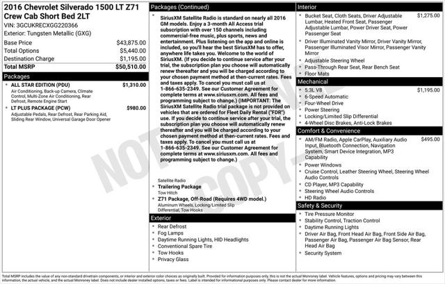 2016 Chevrolet Silverado 1500 2LT 2016 Chevrolet Silverado 1500 2LT