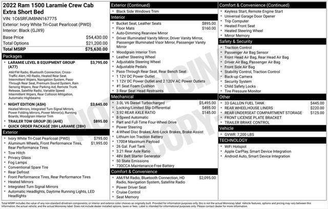 2022 RAM 1500 Laramie Crew Cab 4x4 57 Box