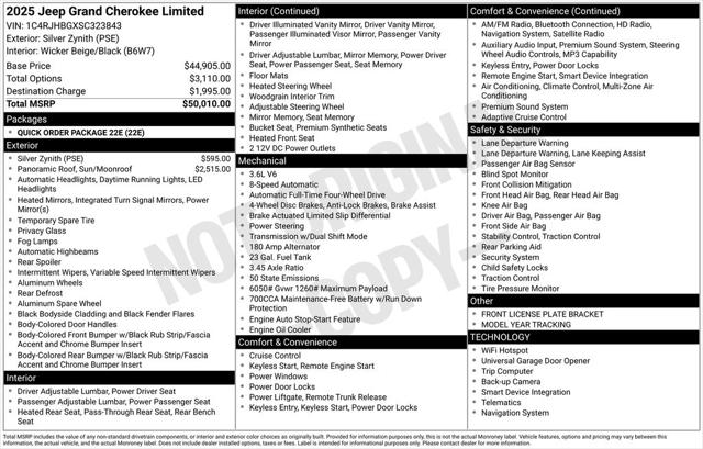 2025 Jeep Grand Cherokee GRAND CHEROKEE LIMITED 4X4 2025 Jeep Grand Cherokee GRAND CHEROKEE LIMITED 4X4