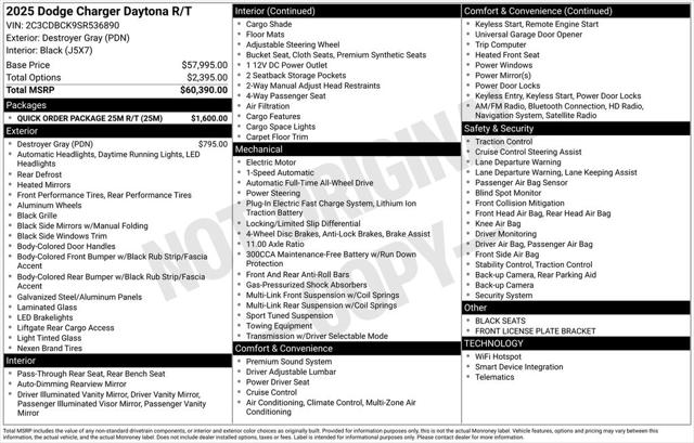 2025 Dodge Charger CHARGER 2-DOOR DAYTONA R/T AWD 2025 Dodge Charger CHARGER 2-DOOR DAYTONA R/T AWD
