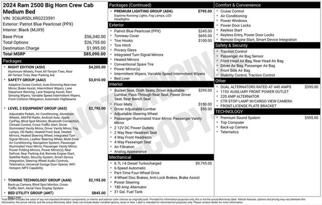 2024 RAM Ram 2500 RAM 2500 BIG HORN CREW CAB 4X4 64 BOX 2024 RAM Ram 2500 RAM 2500 BIG HORN CREW CAB 4X4 64 BOX