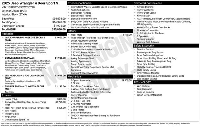 2025 Jeep Wrangler WRANGLER 4-DOOR SPORT S 2025 Jeep Wrangler WRANGLER 4-DOOR SPORT S