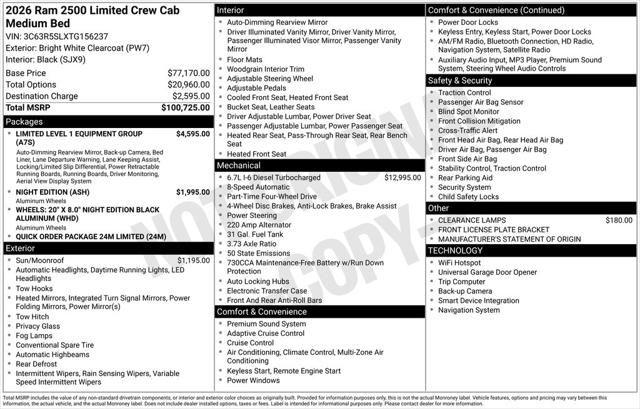 2026 RAM Ram 2500 RAM 2500 LIMITED CREW CAB 4X4 64 BOX
