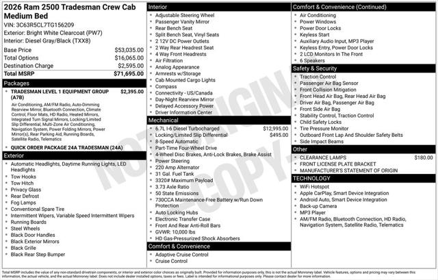 2026 RAM Ram 2500 RAM 2500 TRADESMAN CREW CAB 4X4 64 BOX