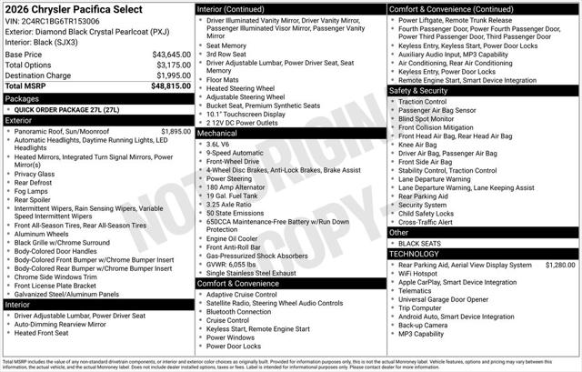 2026 Chrysler Pacifica PACIFICA SELECT 2026 Chrysler Pacifica PACIFICA SELECT