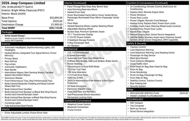 2026 Jeep Compass COMPASS LIMITED ALTITUDE 4X4