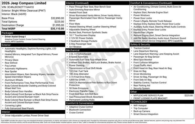 2026 Jeep Compass COMPASS LIMITED ALTITUDE 4X4