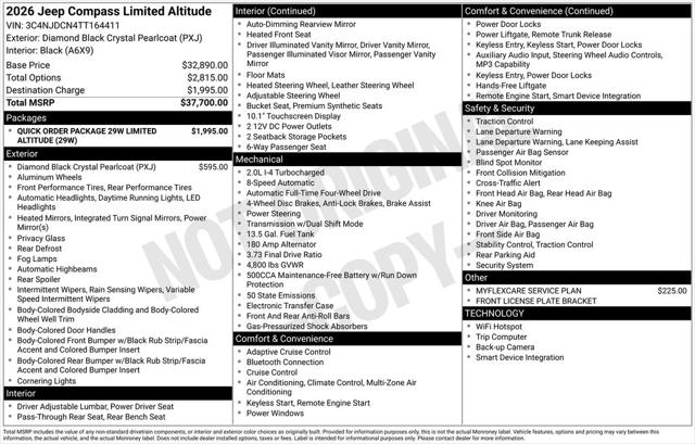 2026 Jeep Compass COMPASS LIMITED ALTITUDE 4X4