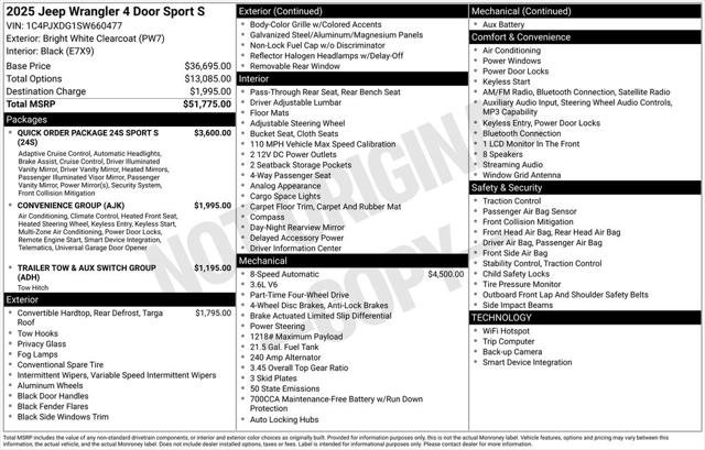 2025 Jeep Wrangler WRANGLER 4-DOOR SPORT S 2025 Jeep Wrangler WRANGLER 4-DOOR SPORT S