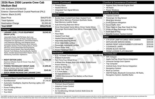 2026 RAM Ram 2500 RAM 2500 LARAMIE CREW CAB 4X4 64 BOX