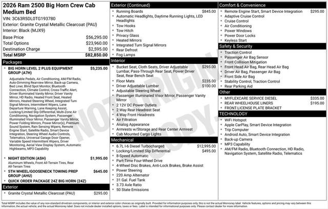 2026 RAM Ram 2500 RAM 2500 BIG HORN CREW CAB 4X4 64 BOX