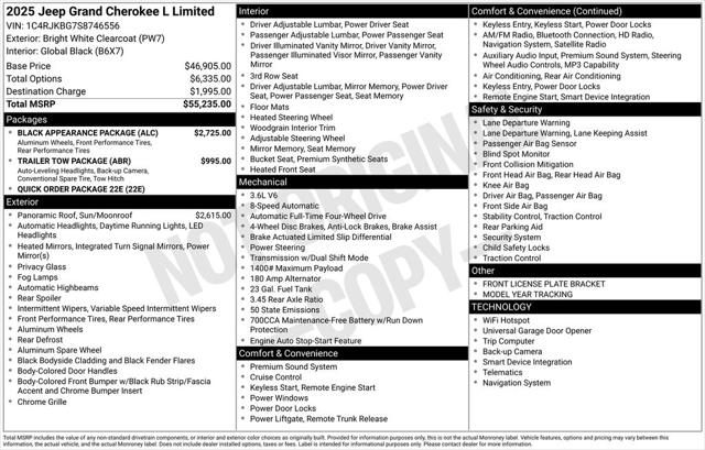 2025 Jeep Grand Cherokee GRAND CHEROKEE L LIMITED 4X4