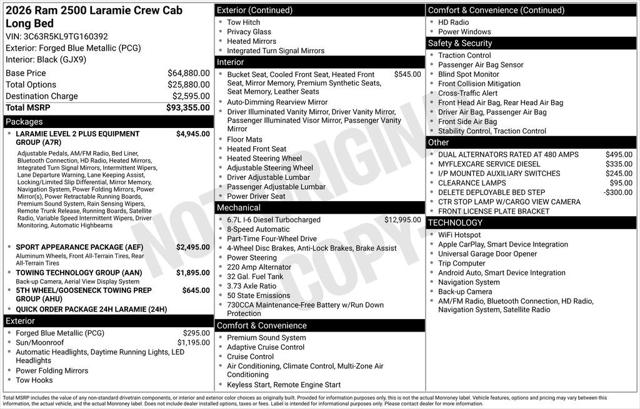 2026 RAM Ram 2500 RAM 2500 LARAMIE CREW CAB 4X4 8 BOX