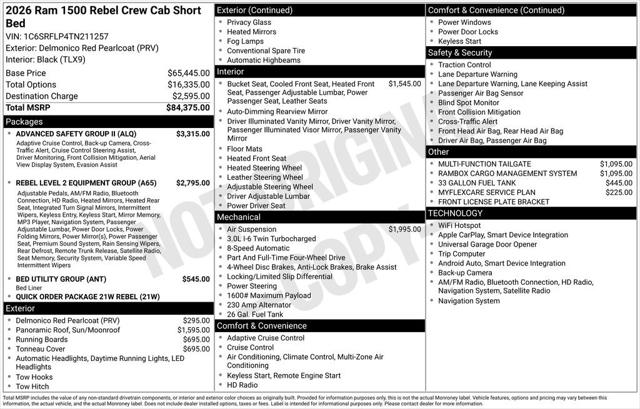 2026 RAM Ram 1500 RAM 1500 REBEL CREW CAB 4X4 57 BOX 2026 RAM Ram 1500 RAM 1500 REBEL CREW CAB 4X4 57 BOX