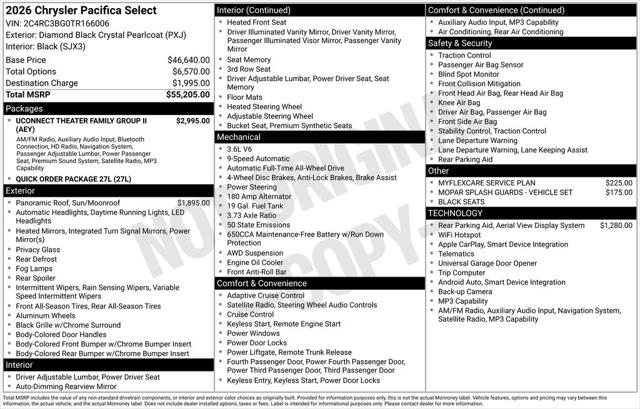 2026 Chrysler Pacifica PACIFICA SELECT AWD 2026 Chrysler Pacifica PACIFICA SELECT AWD