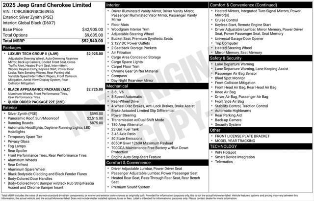 2025 Jeep Grand Cherokee GRAND CHEROKEE LIMITED 4X2
