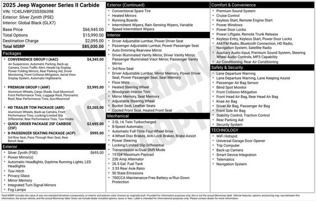 2025 Wagoneer Wagoneer WAGONEER CARBIDE 4X4 2025 Wagoneer Wagoneer WAGONEER CARBIDE 4X4
