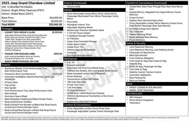 2025 Jeep Grand Cherokee GRAND CHEROKEE LIMITED 4X4