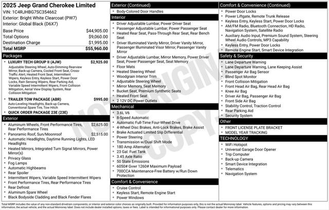 2025 Jeep Grand Cherokee GRAND CHEROKEE LIMITED 4X4 2025 Jeep Grand Cherokee GRAND CHEROKEE LIMITED 4X4