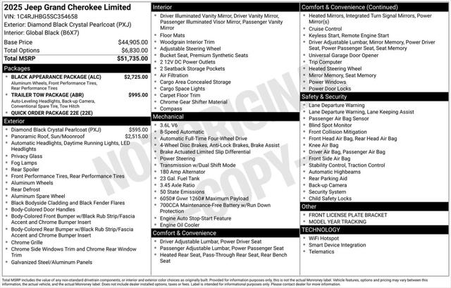 2025 Jeep Grand Cherokee GRAND CHEROKEE LIMITED 4X4