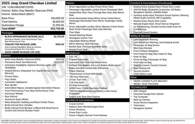 2025 Jeep Grand Cherokee GRAND CHEROKEE LIMITED 4X4 2025 Jeep Grand Cherokee GRAND CHEROKEE LIMITED 4X4