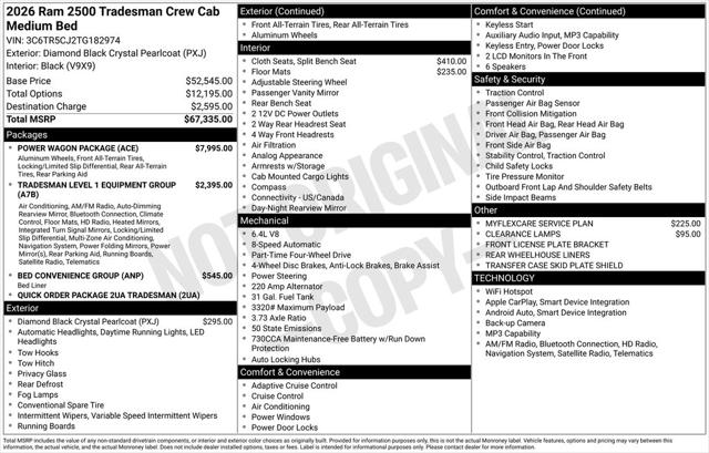 2026 RAM Ram 2500 RAM 2500 TRADESMAN CREW CAB 4X4 64 BOX