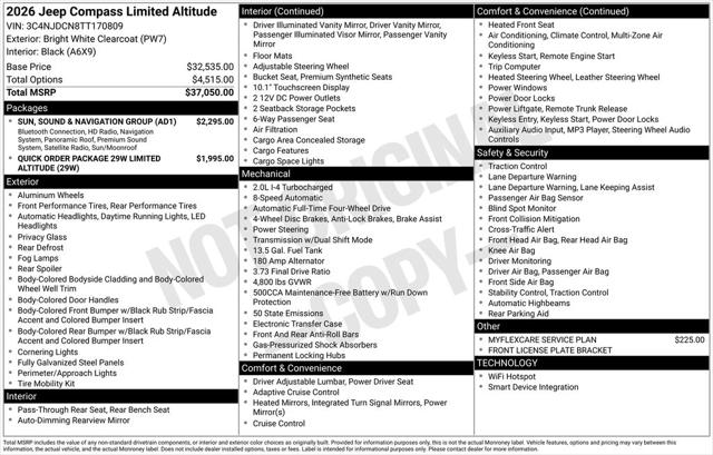 2026 Jeep Compass Limited Altitude