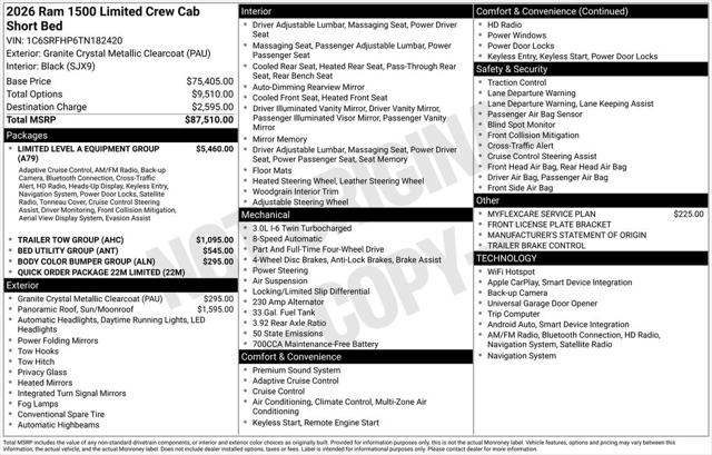2026 RAM Ram 1500 RAM 1500 LIMITED CREW CAB 4X4 57 BOX 2026 RAM Ram 1500 RAM 1500 LIMITED CREW CAB 4X4 57 BOX
