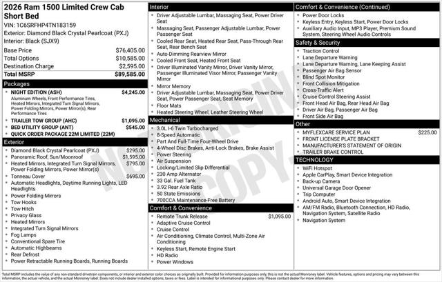 2026 RAM Ram 1500 RAM 1500 LIMITED CREW CAB 4X4 57 BOX