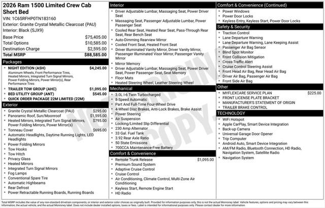 2026 RAM Ram 1500 RAM 1500 LIMITED CREW CAB 4X4 57 BOX