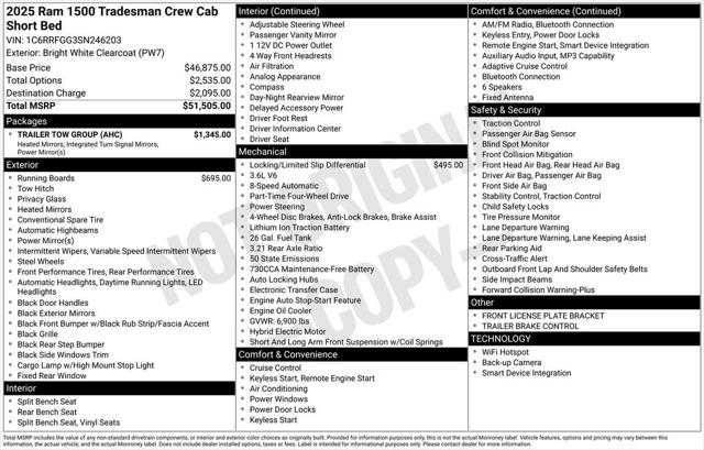 2025 RAM 1500 Tradesman Crew Cab 4x4 57 Box 2025 RAM 1500 Tradesman Crew Cab 4x4 57 Box