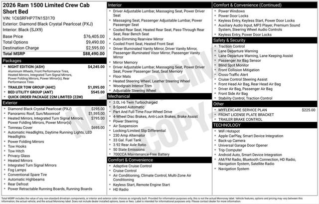 2026 RAM Ram 1500 RAM 1500 LIMITED CREW CAB 4X4 57 BOX 2026 RAM Ram 1500 RAM 1500 LIMITED CREW CAB 4X4 57 BOX
