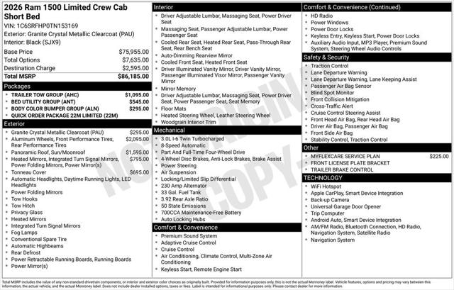 2026 RAM Ram 1500 RAM 1500 LIMITED CREW CAB 4X4 57 BOX