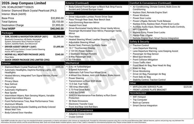 2026 Jeep Compass COMPASS LIMITED 4X4