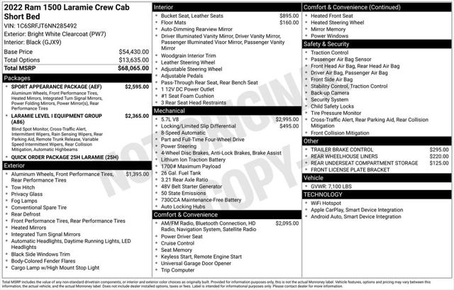 2022 RAM 1500 Laramie Crew Cab 4x4 57 Box