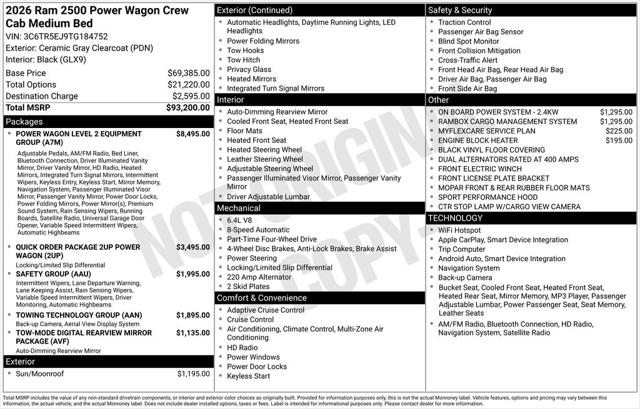 2026 RAM Ram 2500 RAM 2500 POWER WAGON CREW CAB 4X4 64 BOX 2026 RAM Ram 2500 RAM 2500 POWER WAGON CREW CAB 4X4 64 BOX