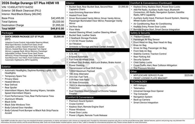 2026 Dodge Durango DURANGO GT PLUS AWD HEMI V8 2026 Dodge Durango DURANGO GT PLUS AWD HEMI V8