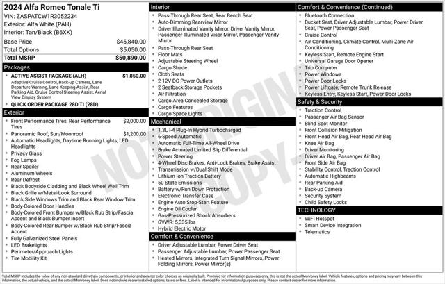 2024 Alfa Romeo Tonale TONALE Ti EAWD 2024 Alfa Romeo Tonale TONALE Ti EAWD
