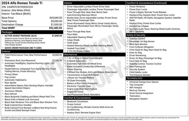 2024 Alfa Romeo Tonale TONALE Ti EAWD 2024 Alfa Romeo Tonale TONALE Ti EAWD