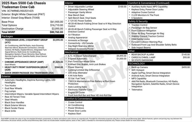 2025 RAM Ram 5500 Chassis Cab RAM 5500 TRADESMAN CHASSIS CREW CAB 4X4 60 CA 2025 RAM Ram 5500 Chassis Cab RAM 5500 TRADESMAN CHASSIS CREW CAB 4X4 60 CA