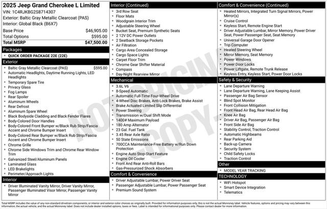 2025 Jeep Grand Cherokee GRAND CHEROKEE L LIMITED 4X4