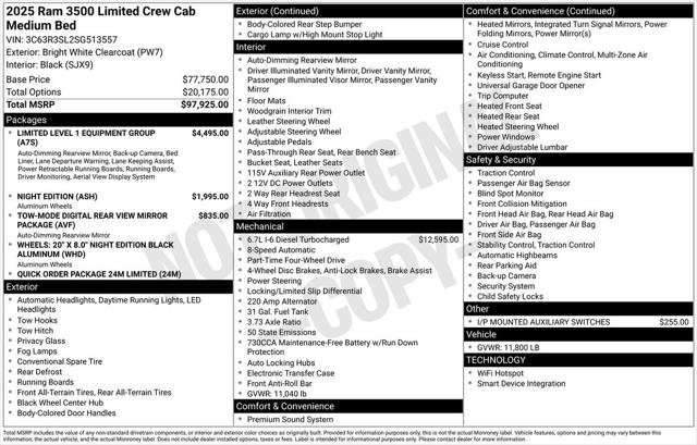 2025 RAM Ram 3500 RAM 3500 LIMITED CREW CAB 4X4 64 BOX 2025 RAM Ram 3500 RAM 3500 LIMITED CREW CAB 4X4 64 BOX